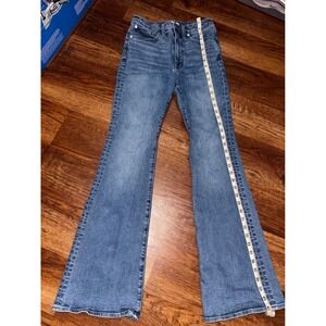Madewell Skinny Flare Jeans Medium Wash Wavy Hem High Rise Denim Size 27